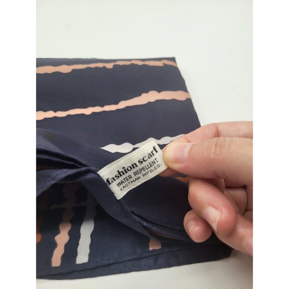 VTG Scarf Acetate Eastman 27" 1970s Geometric Abstract Japan Water Repellent - Picture 4 of 7